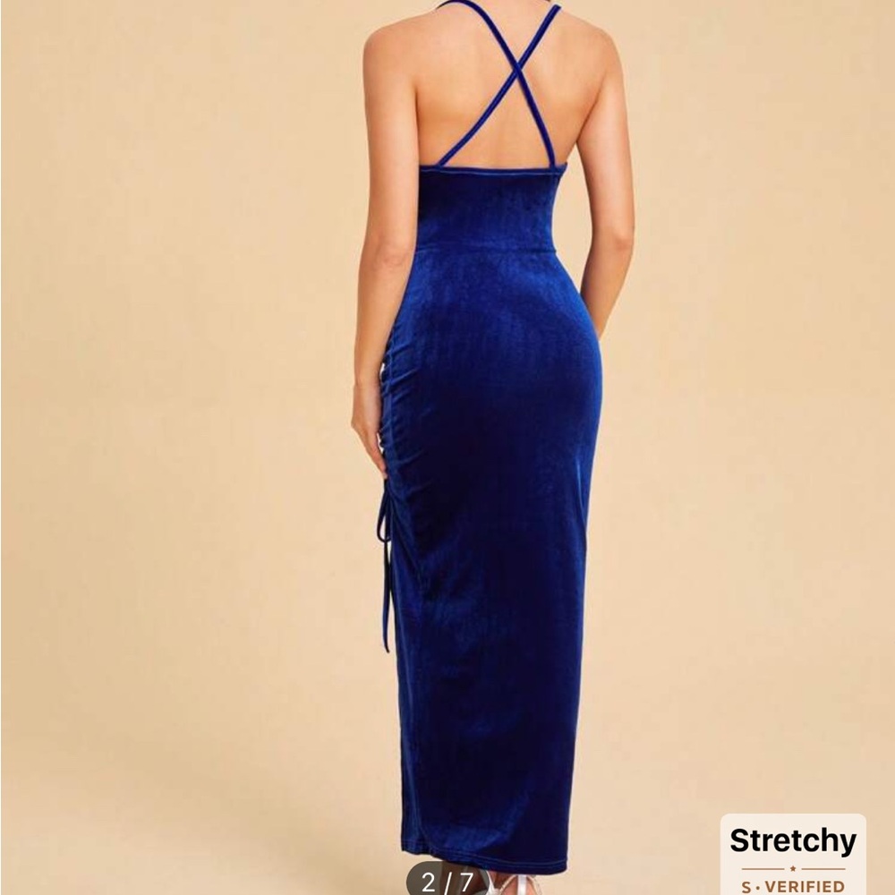 Blue Velvet Dress